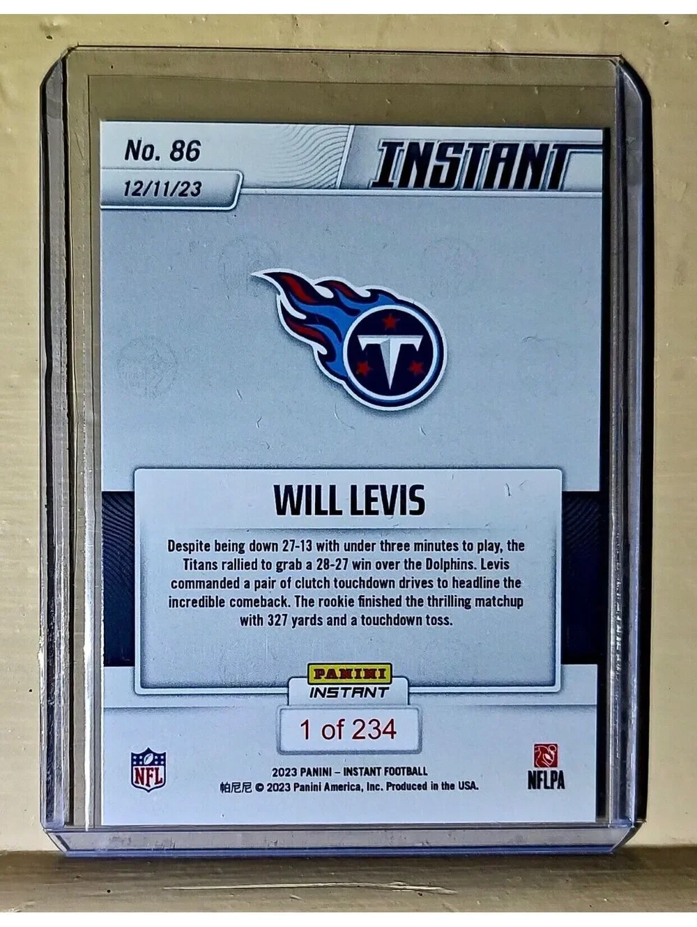 Will Levis 2023 Panini NFL Rookie Football #86 Card 1 of 234 Titans